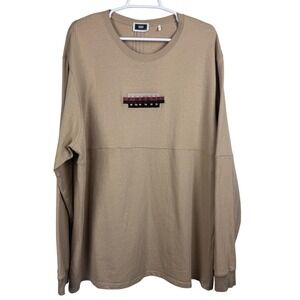 KITH Mens Long Sleeve Tan Crewneck Graphic T Shirt XXL